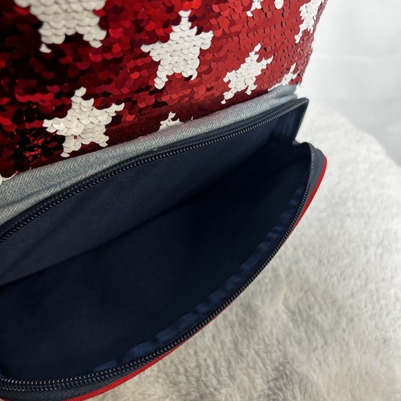 Disney Mickey Mouse USA Americana Reversible Sequin Patriotic Flag Backpack - Picture 9 of 11